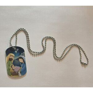 8 Nativity Scene Dog Tag Necklace